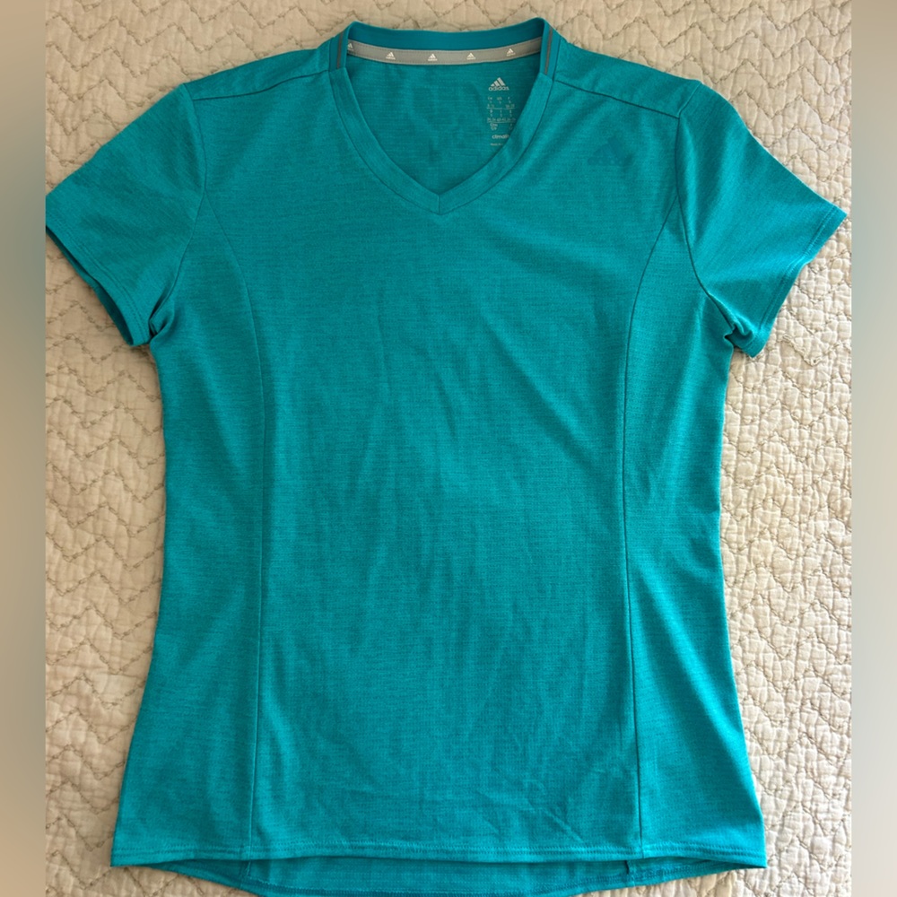 Adidas Women’s Climalite Athletic Short Sleeve Top Color Turquoise Size S‎